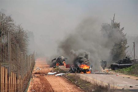 restos del convoy militar israeli